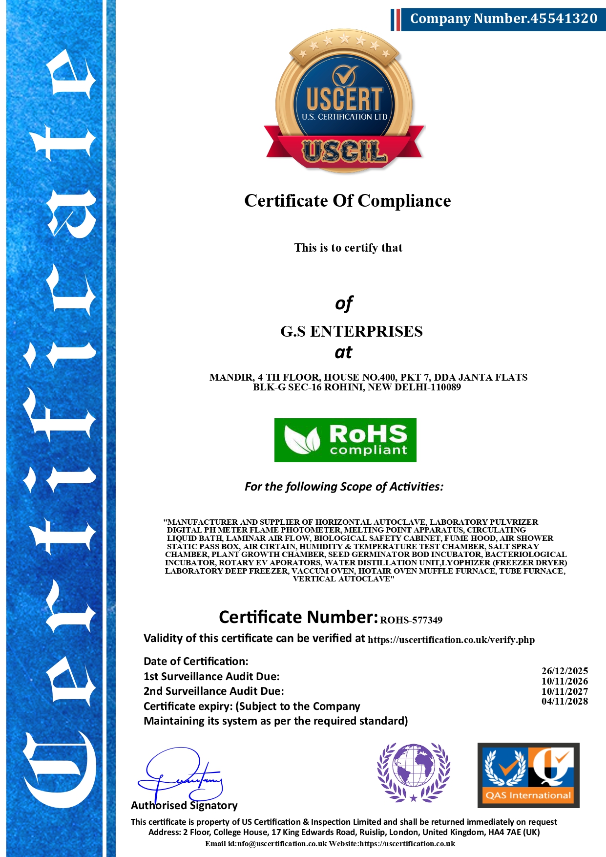 Certificate