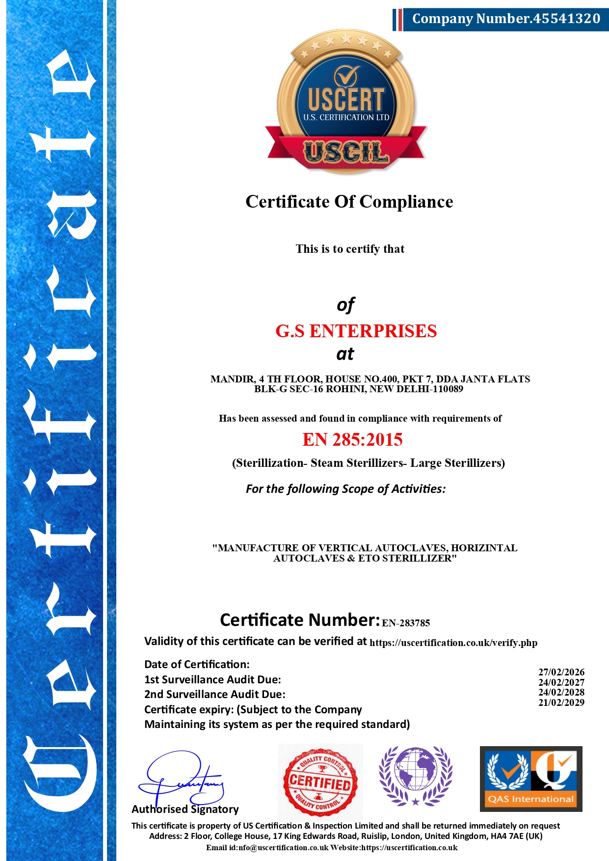 Certificate